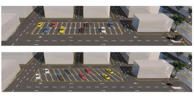 现代户外停车场3D模型下载